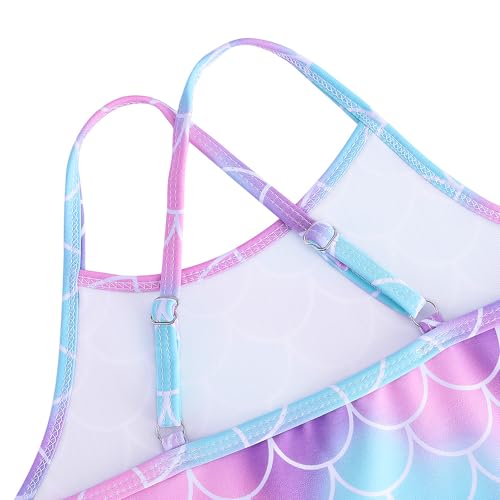Image of Girls Swimsuit One Piece Bathing Suit with Adjustable Straps Cute Little Kids Swimming Suits Beach Swimwear 4T-12