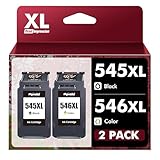 Sqwekd PG-545XL CL-546XL Rigenerata Cartucce Sostituzione per 545 546 XL per Pixma MX490 MX495 IP2850 IP2840 MG2455 MG2550 MG2555 MG2950 TS205 TS3150 TS305 TR4550 (1 Nero, 1 Tri-Colore)