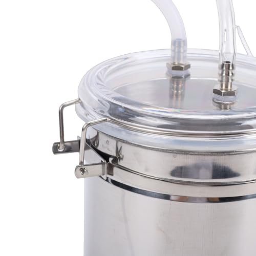 Ziegenmelkmaschine, 2L Manuelle Melkmaschine Ziegenmelkgerät mit Edelstahlflasche, Schafkuh-Handvakuumpumpe Ziegenkuhmelkmaschine