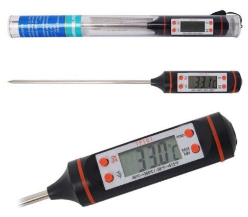 Thermomètre de cuisson numérique à sonde numérique pour cuisine, nourriture, cuisine, viande, steak, poisson, grill, barbecue, bonbons, confiture, chocolat, lait, boissons chaudes (pile incluse)