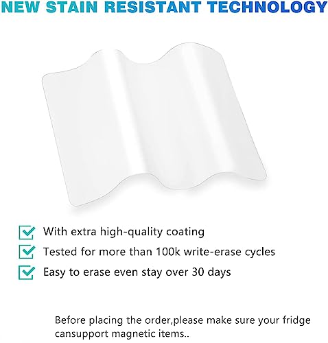 Whiteboard Magnetic Dry Erase Board Self Adhesive For Any Smooth Surface With New Stain Resistant Technology,Home Kitchen Fridge Shopping List And Office Notice Board (12” X 8”) #TOP5