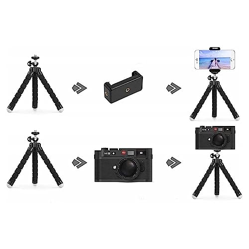 Trípode Móvil Flexible,Mini Portátil con Soporte,Cabeza Esférica Giratoria,Mini Trípode Pulpo,Rotación De 360° Flexible Clip,Compatible con Celulares/Cámara Digital Pequeña,Kiuiom - imagen 3