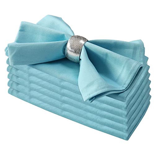 Getfitsoo Cloth Napkins Set Of 6, 100% Cotton Cloth Napkins Washable Reusable, Perfect As Easter Christmas Thanksgiving Cloth Napkins/Holiday Cloth Napkins For Dinnertable Decoration(Sky Blue) #TOP14