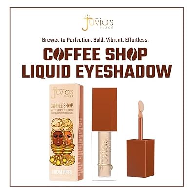 Juvia's Place Coffee Shop Liquid Eyeshadow - Cream Puffs - Matte Finish for Rich, Long-Lasting Color, Waterproof, and Smooth Texture - Buildable and Vibrant - Ideal for All Skin Tones, 0.16 fl oz
