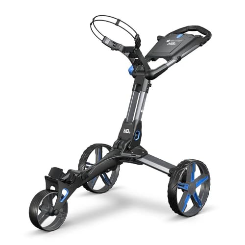 Motocaddy QB2 Golf Push Cart – Lightweight Foldable Golf Trolley, 3-Wheel Design, Easy Storage, Black/Blue