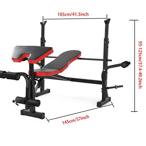 Toe Multifunctional Weightlifting Bench With Chest Expansion Press Bench Squat Rack Height Adjustable Folding Dumbbell Bench Strength Training Workout Bench Indoor Home Gym #TOP3