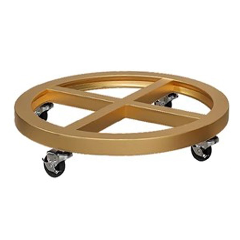 CXVHsertWR rolling plant caddy, Plant Caddy Heavy Duty Stand with Wheels Metal Wrought(Gold,33cm)