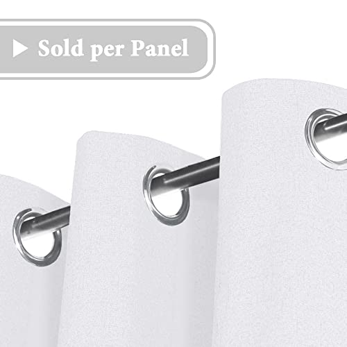 H.versailtex 100% Blackout Linen Curtain 108 Inch Long For Bedroom Thermal Insulated Textured Linen Look Curtain Draperies Energy Saving Window Curtain Living Room Curtain 1 Panel - Pure White #TOP1