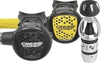 Cressi Atemregler-Set AC2 Compact Mit Octopus XS – Erste Stufe Kolbengesteuert – INT Anschluss – Leichtes und Ergonomisches Design