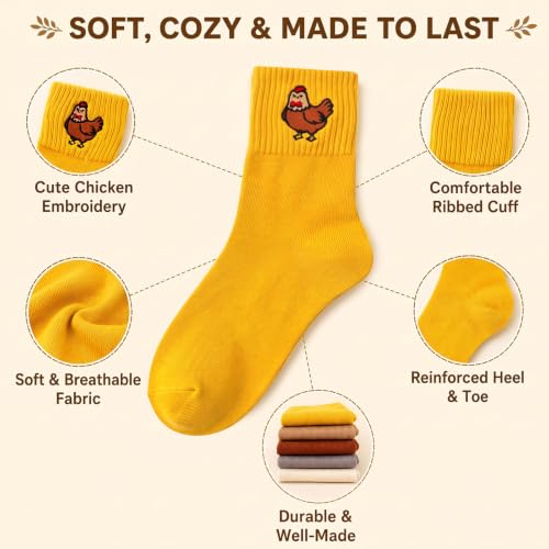 Image of Eurzom 10 Pairs Socks Womens Crew Elastic Ankle Length Cotton Socks Aesthetic Cute Lightweight Low Cut Gifts for Women