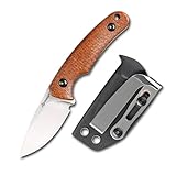 SDOKEDC Jagdmesser mit Feststehender Klinge Neck Knife – Outdoor Messer für Männer, EDC, Camping, Angeln & Bushcraft, DC53 Stahl Micarta Griff (Weiß + Gelb)