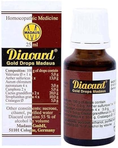 ADEL Diacard Gold Madus Drop | Homoeopathic Heart Health Support | Helps in Palpitations, Weakness &amp; Circulatory Balance –...
