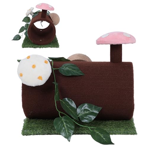 Conjunto de túnel e arranhador para gatos – Moldura de escalada interativa com cama de dormir e bola