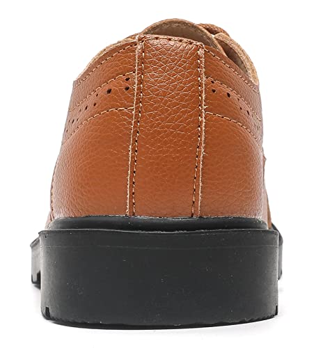 Dadawen Boy's Girl's Classic Oxfords Lace-Up Dress Shoes School Uniform Formal Shoes (Toddler/Little Kid/Big Kid) Brown Us Size 2 M Little Kid #TOP4