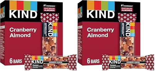 Image of KIND Nut Bars, Cranberry Almond, Healthy Snacks, Good Source of Fiber, Gluten Free, 5g Protein, 6 Count (Pack of 2)