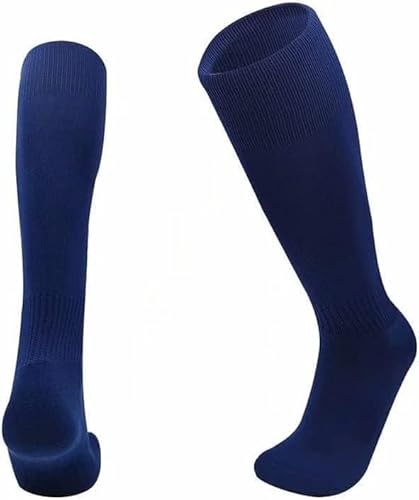 HAJRA® Men’s Football socks,Hokey,Rugby Sports Knee High Socks,Men Knee High Sock Outdoor Game Soccer Sox,Men Rugby Football Running Sock Navy (Men 6-11)