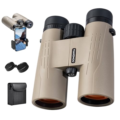 12x42 HD Binoculars for Adults High Powered Binoculars with Upgraded Phone Adapter Waterproof Compact Binocular with Low Light Night Vision for Bird Watching Hunting Outdoor Sports Concerts Mud