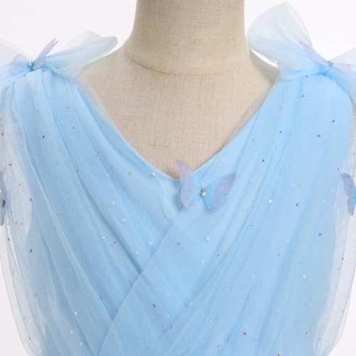 Image of IMEKIS Toddler Kids Girls Butterfly Dress Sparkle Sequins Tulle Wedding Formal Birthday Dresses 2-10T