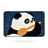 Cute Panda Bathroom Rugs Adorable Animal Bath Mat Cartoon Floor Mats, Non Slip Extra Absorbent Soft Bath Rug, Machine Washable, Bathtub Carpet Shower Indoor Area Use (16' x 24', Bathing)