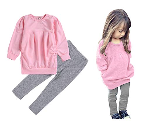 Image of CM C&M WODRO Toddler Girls Clothes Winter Warm Long Sleeve Tops+Long Pants Set