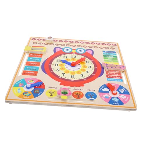 Horloge éducative bois calendrier perpétuel et météo apprentissage saisons