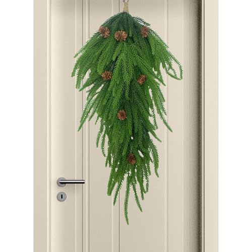 Jlkegfdf Weihnachtsgirlande mit Tannenzapfen 66 cm