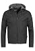 Produktbild Indicode Herren Miguel Angel Jacke aus Leder-Imitat m. Stehkragen & Abnehmbarer Sweat Kapuze | Kunstleder Herrenjacke Übergangsjacke Men Faux Leather Jacket Bikerjacke f. Männer Dk Grey L