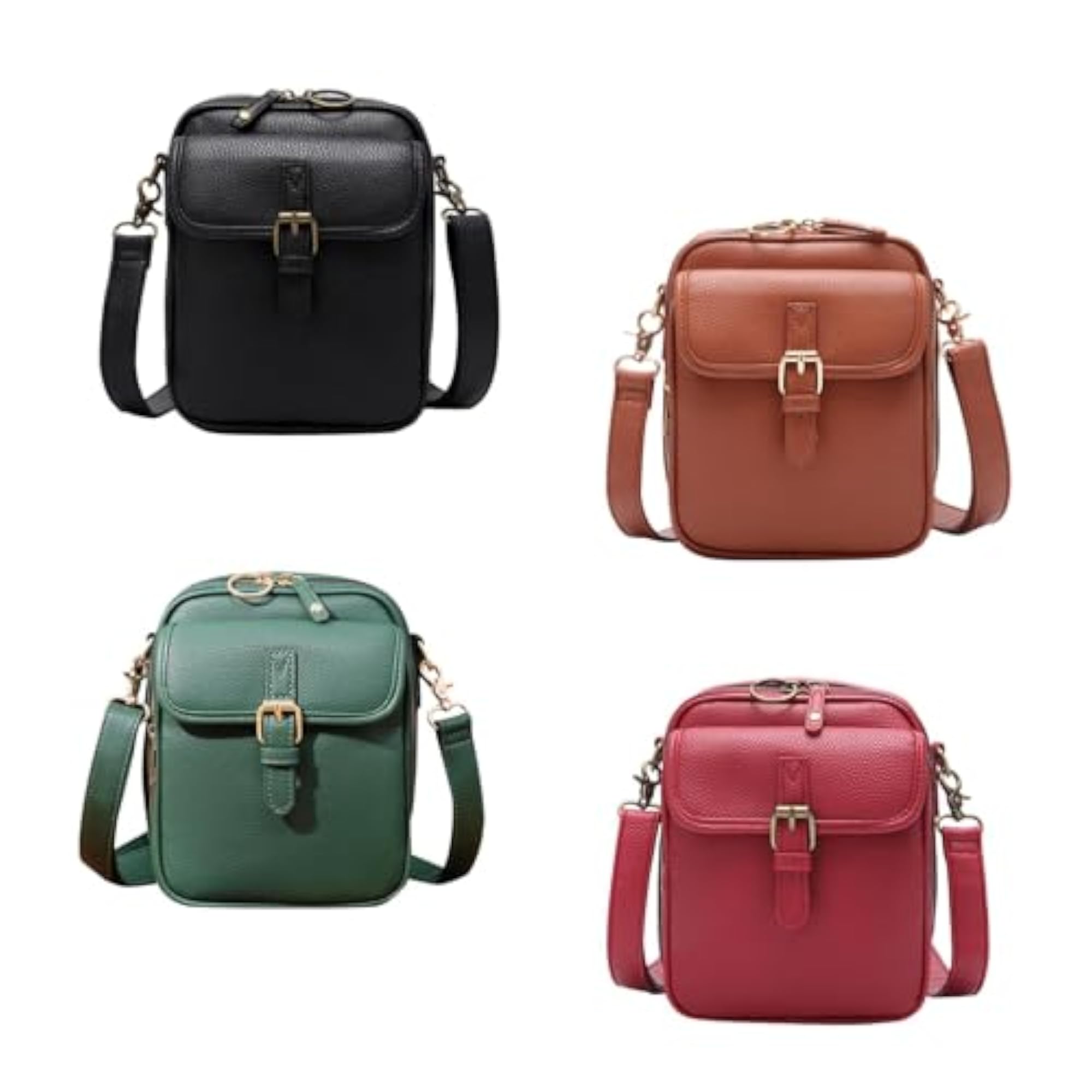 Shoulder Bag Double Zipper Unisex Versatile Crossbody Bag