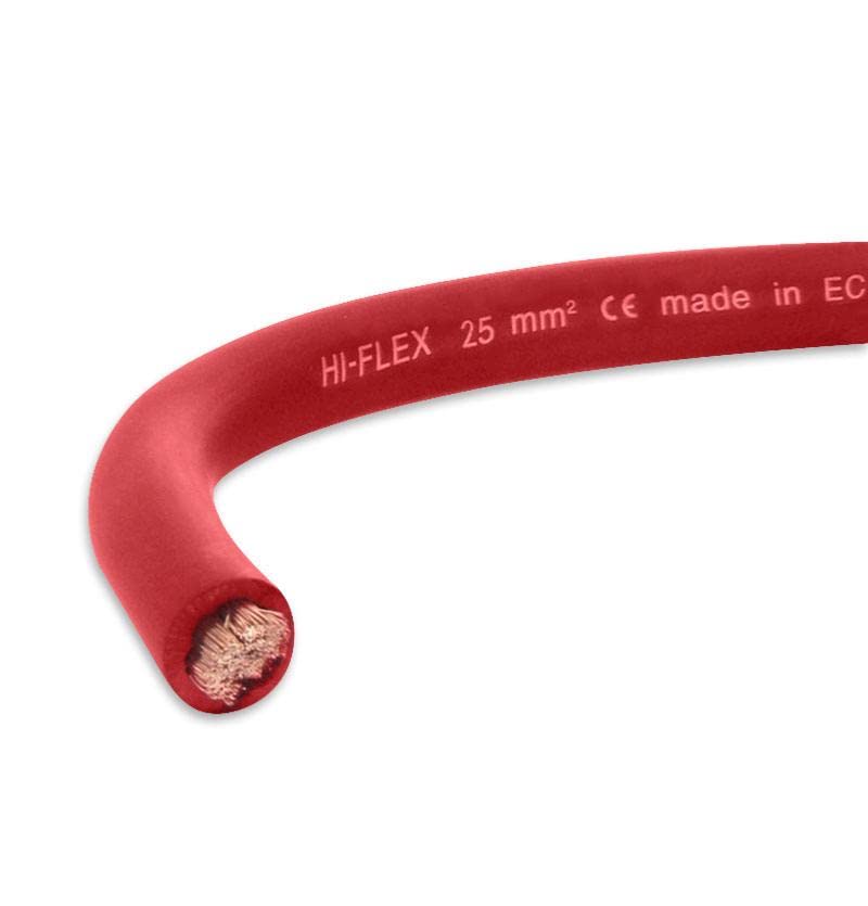 CAVO ELETTRICO EXTRA MORBIDO BATTERIA SALDATURA ROSSO 25 mm² - 10 metri