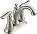 Delta Faucet Linden Centerset Bathroom Faucet Brushed Nickel, Bathroom Sink Faucet, Diamond Seal Technology, Metal Drain Assembly, Stainless 2594-SSMPU-DST