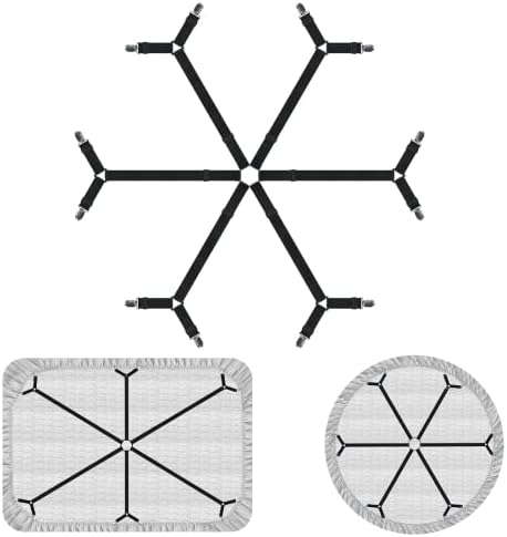 Bed Sheet Straps, Upgraded Elastic Crisscross Bed Sheet Fasteners, 6 Way Cross Adjustable Bed Sheet Holder Straps,Adjustable Bed Sheet Straps for Full, Queen, King Twin Bed(Black)