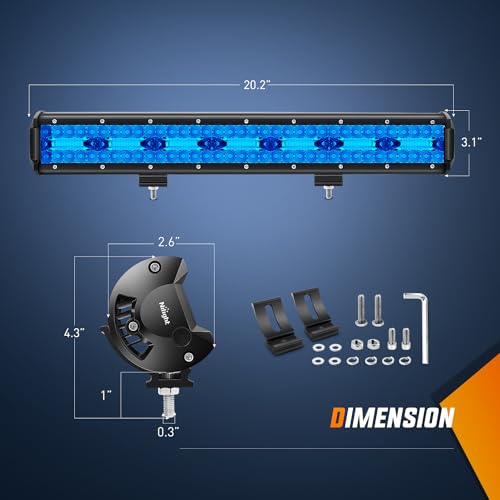 Image of Nilight 20 Inch LED Light Bar Blue Triple Row 420W Spot & Flood Combo 42000LM Driving Boat Off Road Lights Fishing Hunting Emergency Safety Lights for UTV Pick-up Van Tractor