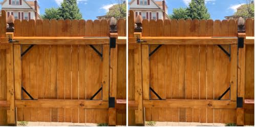 Image of Mofeez Fence Gate Kit Iron Gate Hardware with Gate Latch for Wooden Fences Shed Doors Heavy Duty Anti Sag Gate Corner Brace Bracket (Pack of 2)
