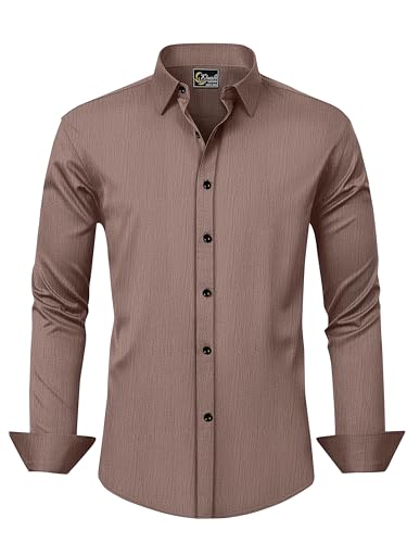 Image of Cotton Imported Regular Fit Popcorn Shirt For Men Cofee Brown