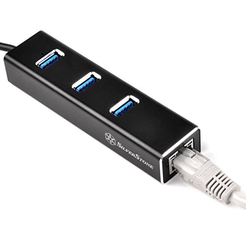 Concentrador de aluminio SilverStone SST-EP04 con tres puertos de datos y red Gigabit 6