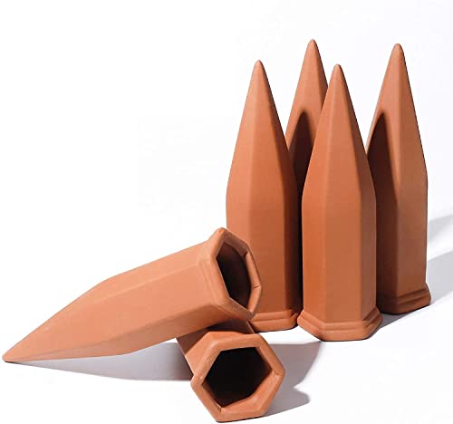 POTEY Terracotta Plant Watering Stakes - Automatic Self Waterer Devices Spikes for...