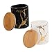 FELTECHELECTR 2 Sets Marble Pattern Ceramic Pot Marble Ceramic Canisters Marble Ceramic Jars Food Storage Jars Container with Lid Ceramic Tea Canister Porcelain Storage Tank Bamboo Candy
