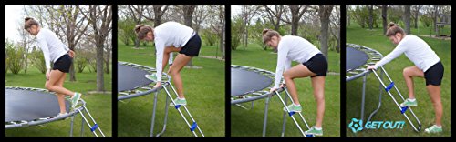 Get Out! Trampoline Ladder, 43in, Accommodates More Sizes of Trampolin – 2 Flat Step Ladder for Kids