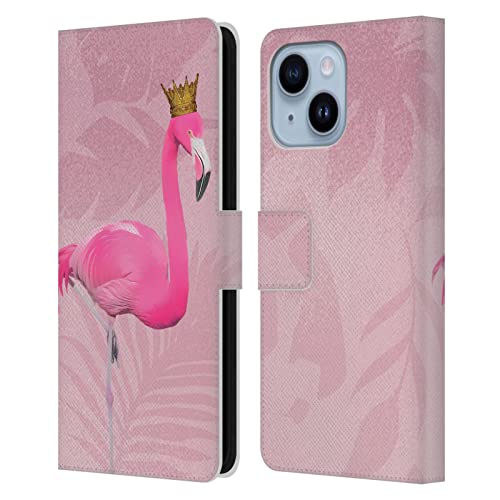 Étui en cuir iPhone 14 Plus LebensArt Flamingo King aux finitions soignées