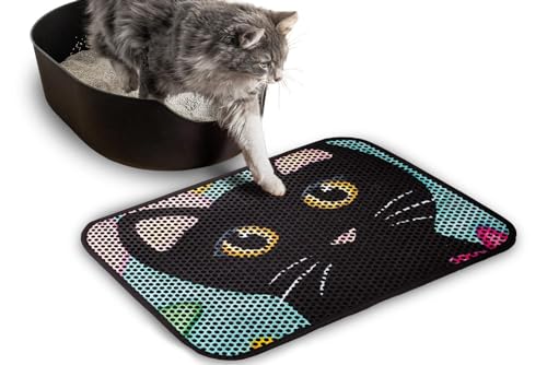 FOREVERPETSUPPLIES Tapete de areia para gatos, tapetes internos grandes laváveis, bandeja de armadil