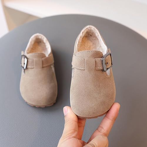2024 Winter Children's Plush Soft-Soled Small Leather Shoes