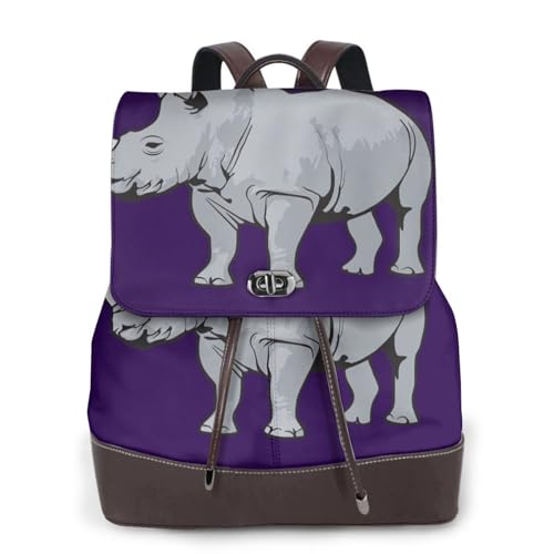 Sac à dos en cuir imprimé rhinocéros : le petit sac polyvalent qui libère vos mouvements