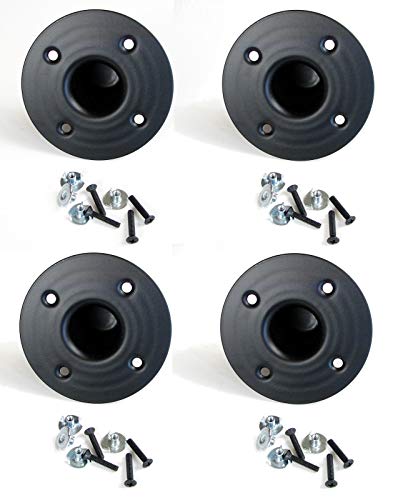 (4 Pack) Penn ELCOM M1551 Recessed Steel Speaker Stand Cup for 1-3/8