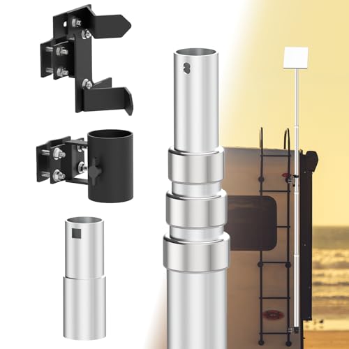 Starlink Mini and Starlink Gen 2 RV Ladder Pole Mount kit, Aluminum Telescopic Pole with a Maximum Length of 11ft Fits 0.5-1.2 inches Ladder Accessories Suitable for RV, Van, Truck by JUYEER - Used condition - CA$129.67