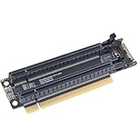 JMT PCI-E 4.0 x16 1 to 2 Expansion Card Gen3 Split Card PCIe-Bifurcation x16 to x8x8 with 20mm Spaced Slots CPU4P Power Supply Port (SATA)