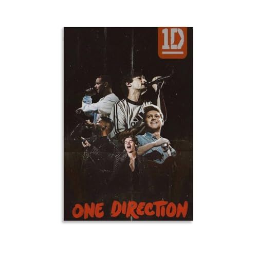 Póster decorativo de One Music Direction, lienzo para pared e impresión artística moderna para decoración de dormitorio familiar, 12 x 18 pulgadas (30 x 45 cm)