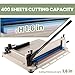 Upgrade A3 Paper Cutter 400 Sheets, Large Format Manual Guillotine Paper Trimmer with Sharp High Speed Steel Blade & Secure Lock, Heavy Duty Office Paper Cutter Compared to Small Size Models