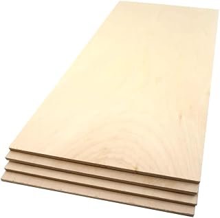 Basswood Planks - 4-Pack Basswood Sheets for Unfinished Wood Crafts - 1/4’’ (6mm) 100% Pure Hardwood - Laser Engraving Blanks - Solid Wood for Carving Crafts and Gifts
