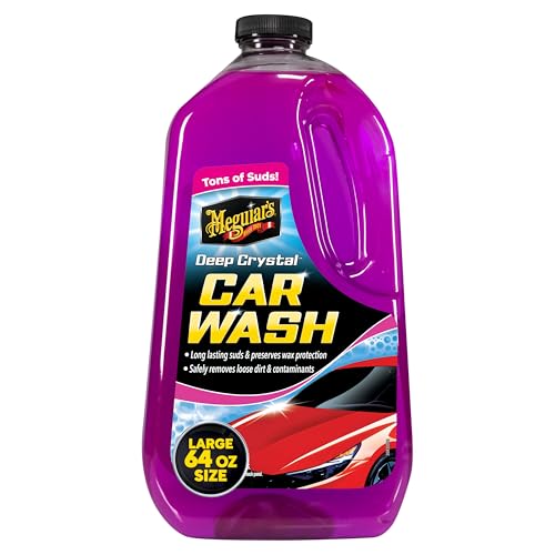 Meguiar’s Deep Crystal Car Wash – Car Wash Shampoo that Cleans Paint, Enhances Gloss, and Preserves Wax Protection, pH Balanced Car Wash Soap with Excellent Foaming Action, 64 Oz