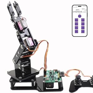 Smart Robot Arm for Arduino & ESP32-C3 4DOF Programmable Robotic Arm Building Kit with Joystick/Web App Control for Beginner & Hobbyists, STEM Educational Desktop Mini Arm Easy to Assemble